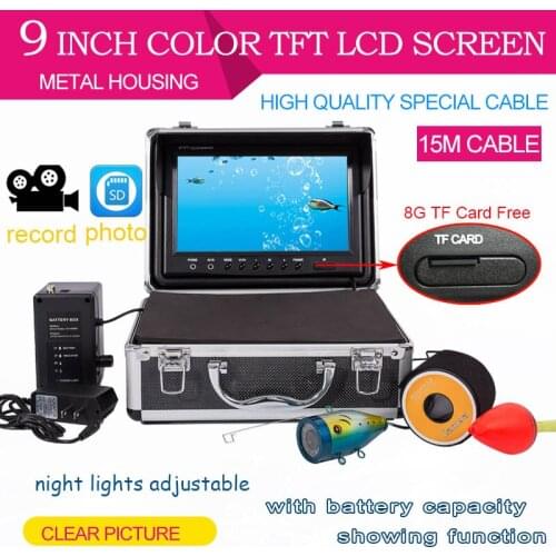 WF09 15M DVR fish finder HD video fishing underwater camera infrared night vision fish detection raft fishing