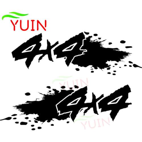 2-4x4 GLOSS Car Decals Fashion Body Rear Windshield Decoration Personalized PVC Waterproof Stickers Can Be Customized Color