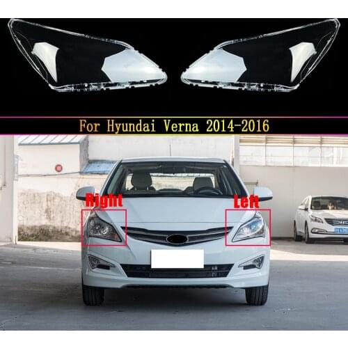 Car Front Protection Case Shell Transparent Headlight Housing Lens Glass Cover Lampshade Lamp For Hyundai Verna 2014 2015 2016