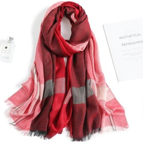 Women Hijab Scarf Warm Wool Blend Pashmina Headband Foulard Female Winter Shawl Wrap Bufanda Lady Fashion Scarves 2020 New