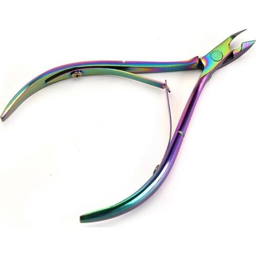 1Pc Gradient Color Stainless Steel Nail Scissors Fingernail Toenail Cuticle Scissor Nail Art Tool Manicure Remove Dead Skin