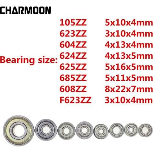 10pcs Double Shielded Miniature High-carbon Steel Single Row 608ZZ 105ZZ 623ZZ 624ZZ 625ZZ 685ZZ F623ZZ 604ZZ Ball Bearing New