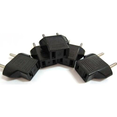 100pc. Universal US To EU Plug USA To Euro Europe Travel Wall AC Power Charger Outlet Adapter Converter 2 Round Socket Input Pin