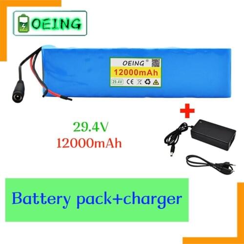 2021 12Ah 7S2P 18650 li-ion Rechargeable battery pack 29.4v12000mAh electric bicycle moped Balancing scooter+ 29.4V 2A Charger