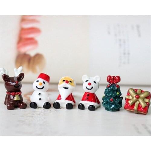 4 Pcs Mini Christmas Style DIY Slime Filling Accessory for Phone Case Decoration Miniature Resin Charm