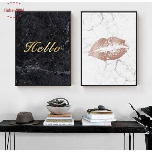900D Wall Art Canvas Painting Posters And Prints Wall Pictures For Living Room Poster Nordic Marble Decoration Pictures NOR084