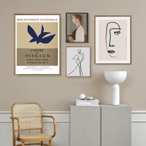 Abstract Scandinavia Gallery Canvas Painting Figure Posters Prints Interior Nordic Wall Art Pictures for Living Room Home Decor