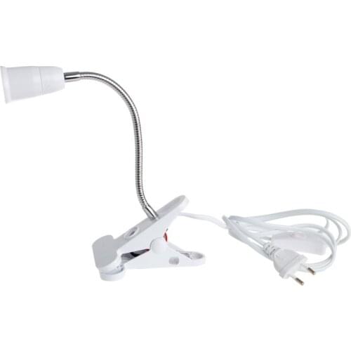 AC 85-265V E27 20cm Flexible Clip Switch LED Lamp Holder Socket Power Cable New