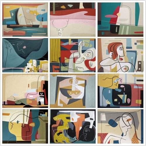 5D DIY Full Drill Diamond Painting Modern Geometric Abstract Art Line Body Diamond Mosaic Embroidery Cross Stitch Set Home Decor