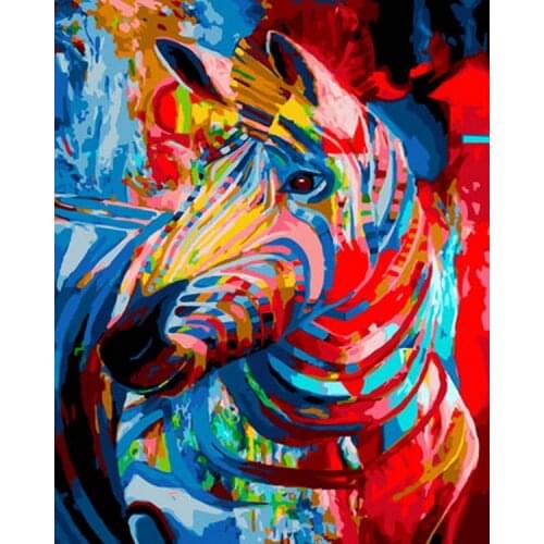 Frameless picture oil painting by numbers wall decor diy painting on canvas for home decor 4050 zebra