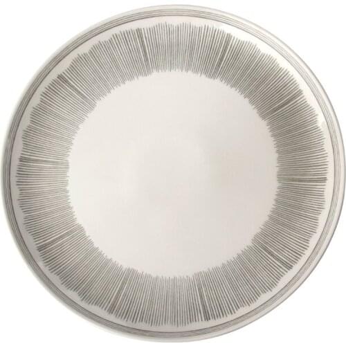 MIDOSHARK Large ceramic dinner plate with colorful stripe pattern