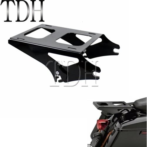 Black Motorcycle Detachable Two Up Tour Pak Pack Mounting Luggage Rack For Harley Road King FLHR Street Glide FLHX 2014-2017