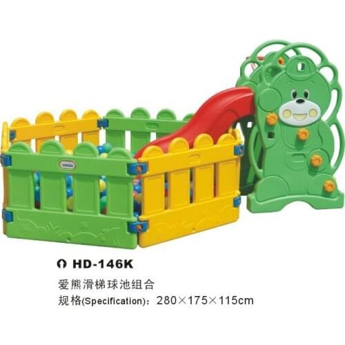 Kids plastic ball pool, combined with slide