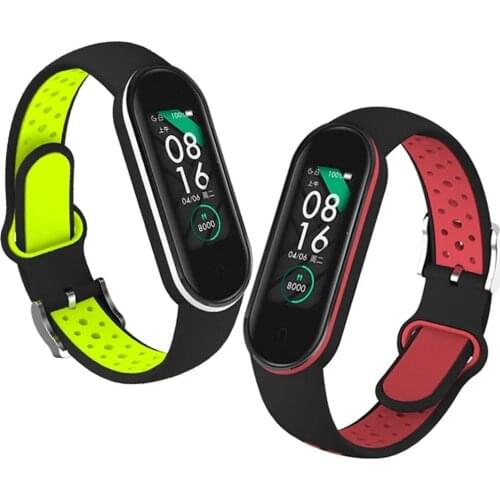 Breathable Strap For Xiaomi Mi Band 6 5 4 3 Two-color Soft Silicone Accessories Replacement Bracelet For Mi Band 6 4 5 Wristband