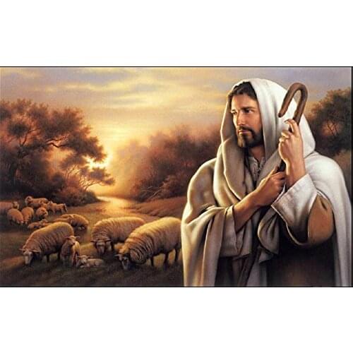 Wall Art Oil Painting On Canvas Jesus Christ The Good Shepherd Print Photo On Canvas Home Decor Drop shipping