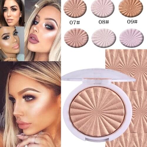 MISS ROSE 1 Piece 3D Shimmer Highlighter Face Powder Palette Face Base Makeup Long Lasting Face Conturing Bronzer Makeup Powder