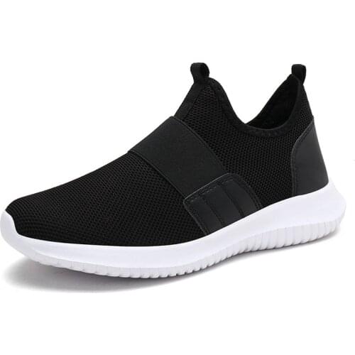 Fashion Casual Men Shoes Comfortable Mens Slip on Trend Male Sneakers Black And White Lightweight Breathable Mesh Flats Shoe New