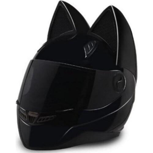 2018 Motorcycle Helmet Cat Ear personality full-hair helmet Four Seasons sunscreen full-covered helmet