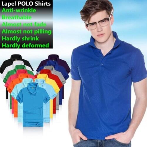 100ps Men&Women Lovers Lapel Tops&Tees Boy&Girl 100% polyester Cotton Slim Advertising Short Sleeve Shirts Big Yards Polo Shirts