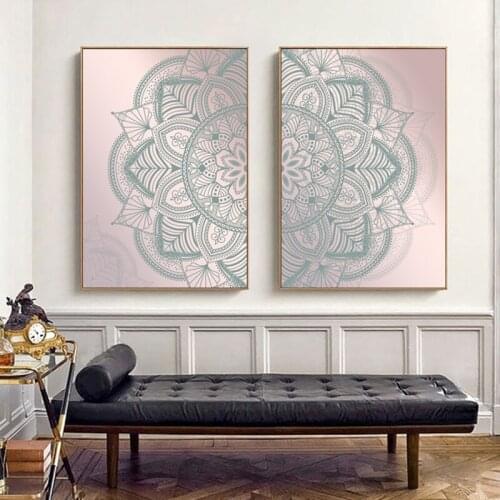 Boho Wall Decor Paintings for Home Design Abstract Patterns Canvas Flower Picture Posters and Prints for Bedroom Living Room