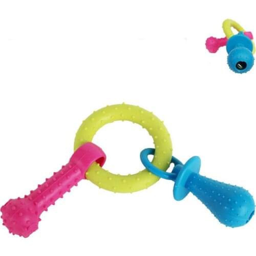 Non-toxic Dog Chewing Toy Pet Bell Squeaky Toys Dog Interactive Games for Clean Tooth Small Medium Dogs Rubber Toy Pet Supplies