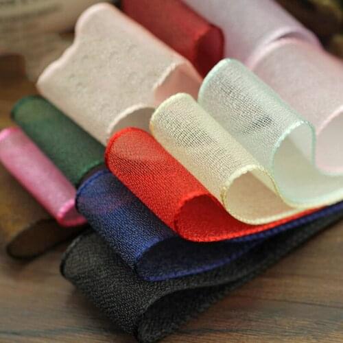 5meter/lot new 38mm solid color edging snow yarn dress ribbon handmade hair accessories Korean version of the bow material T-056
