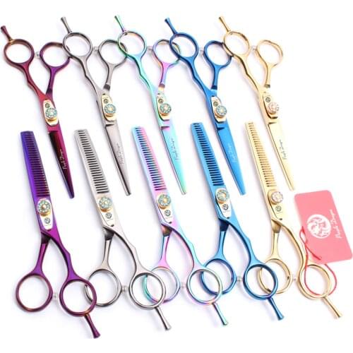 5.5" 16cm Purple Dragon 440C Barber Shop Professional Hairdressing Scissors Cutting Shears Thinning Scissors Hair Scissors Z1020