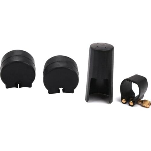 Plastic Clarinets Nozzle Cap with PU Ligature Black & Rubber Clarinet Black Resilient Thumb Rest Saver Cushion Pad