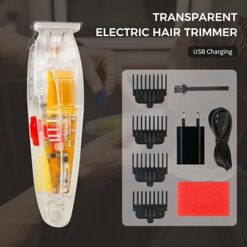 Professional NG-202 Transparent Electric Hair Clipper Rechargeable Hair Cutting Machine Hair Clippers Trimmer Transparent Cover