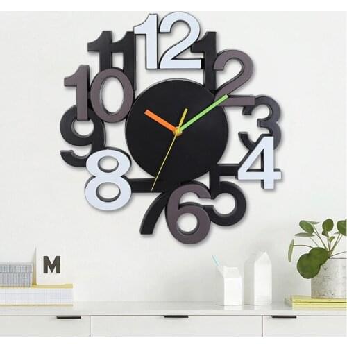 Japanese Style Simple Wall Clock 3D Large Digital Bedroom Childrens Room Wall Decor wandklok Kitchen Clock Retro Decoration