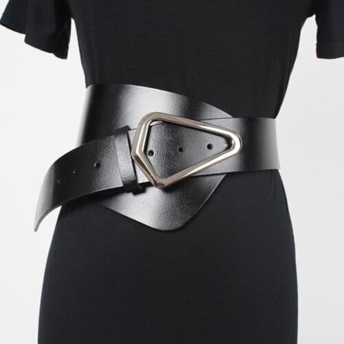 Fashion Wide Leather Body Belts for Women Vintage Punk High Big Buckle Waist Belts Harness Female luxury brand Dress Corset Belt