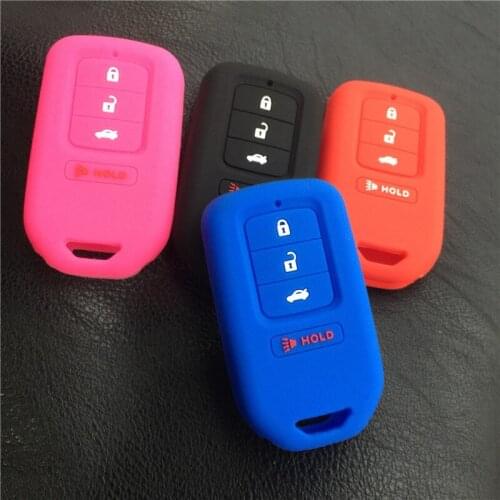 Silicone rubber car key case Cover For Honda Accord Civic Crosstour CR-V Fit Insicht Odyssey Pilot Ridgeline City 4 button key