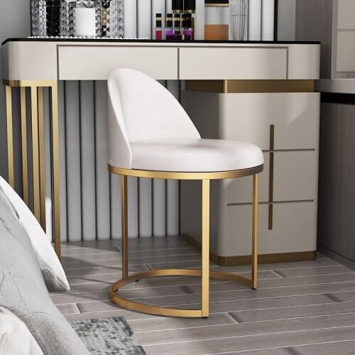 Bedroom makeup stool net red Nordic simple backrest dressing stool light luxury manicure dressing table chair dressing table sma