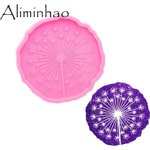 DY0833 Super Shiny 12*0.9cm Dandelion Coaster Resin Molds - Epoxy Silicone Molds - Silicon Mold Making for craft