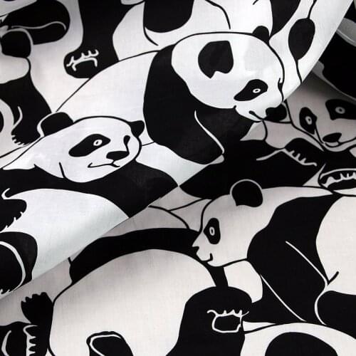 Thin Panda Printed 100% Cotton Fabric Sheet Cloth Fabrics Cartoon For DIY Bag Baby Bedding Patchwork Sewing Needlework Materials
