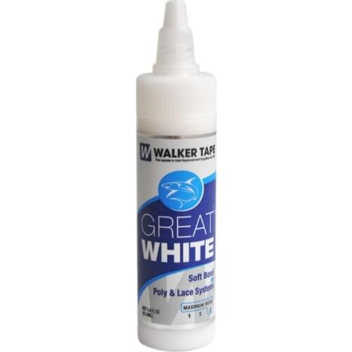 1.4FL OZ(41.4ml) White Hair Adhesive Soft Bond Adhesives Glue For Poly & Lace Systems Wig Adhesives Glue