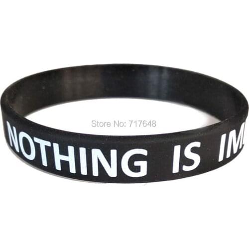 100pcs Crossfit Nothing is Impossible wristband silicone bracelets free shipping by epacket A