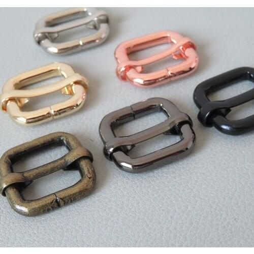 100Pcs/Pack Bags Strap Buckles Metal Slider Tri Glide Adjust Belt Buckle for Webbing Dog Pet Collar Shoes Leather Accessories
