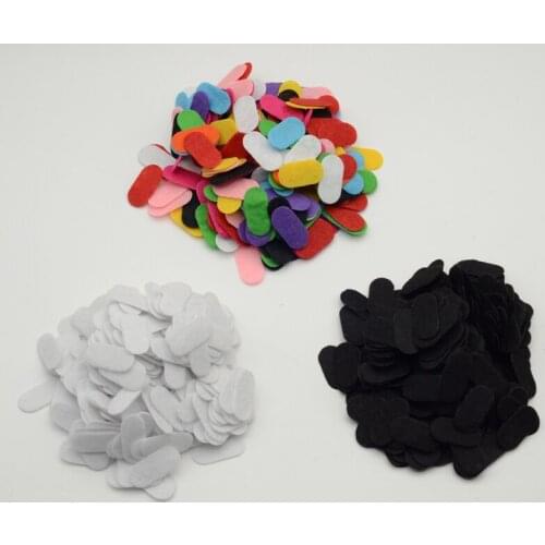 1000PCS 1.2cm* 2.4cm white oval felt pads Patches for hair clips,felt non-woven applique for DIY Hairbands accessorie