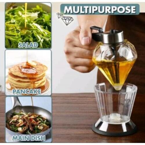2021 New Diamond Glass Olive Pump Oil Bottle Pot Leak-proof Grill BBQ Oil Dispenser Cookware Household Kitchen Tools Hot Sale