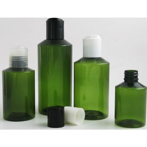 30 x Refillable Empty 50ml 100ml 150ml 200ml Shoulder slope PET Plastic Cream Skin Care Bottles For Shampoo Disk Cap Containers