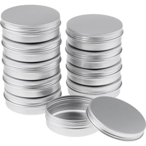 10Pcs Aluminum Pots Cosmetic Metal Tins Empty Container, Round Jar Screw