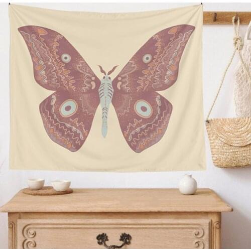 Butterfly Pattern Tapestry INS Cover Beach Towel Picnic Yoga Mat Home Decoration Wall Hanging 95x73cm