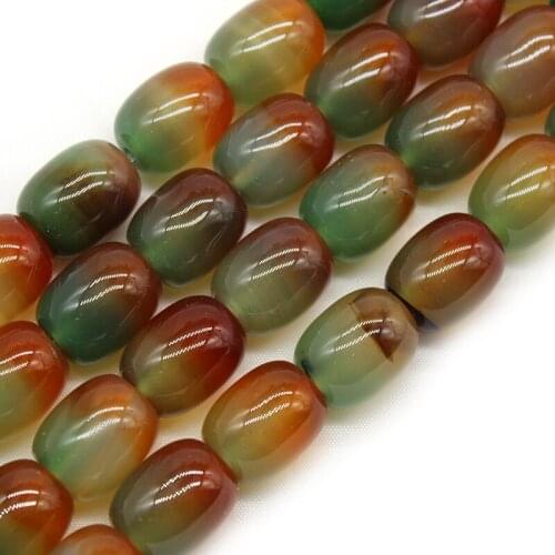 Natural Stone Peacock Agates Beads Drum Barrel Shape Beads Bracelet Beads Accessory Semi-Finished Handmade For Jewelry Making