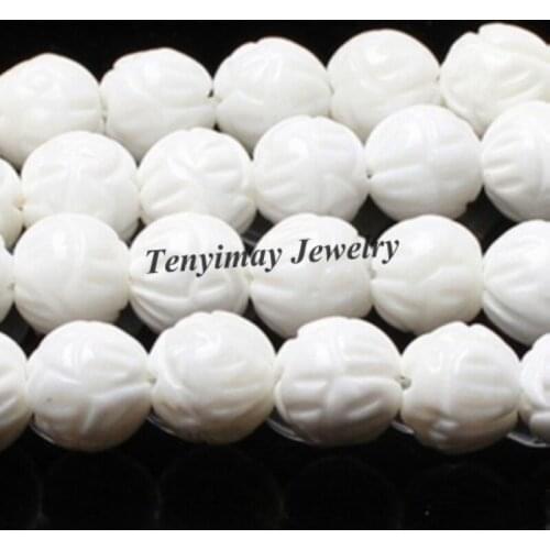 2 Strands(25pcs/strand) 16mm Carved Flower Tridacna Beads, Semi-precious Jewelry For DIY