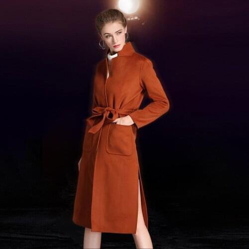 Double-sided Cashmere Wool Coat Women Autumn Long Jacket Womens Coats Overcoat 2020 Abrigos Mujer Elegante 20176033 KJ2804