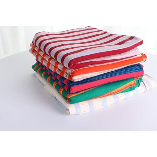 180CMx50CM pure cotton ins striped short-sleeved t-shirt womens fabric yarn-dyed gradient horizontal striped knitted clothing