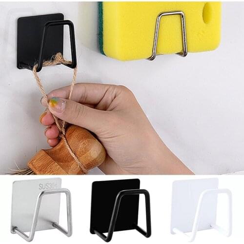 Adhesive Type Steel Sponge Rack Kitchen 304 Steel Wire Punching Free Sink Rack Ball Paste Drain Rack D8U5
