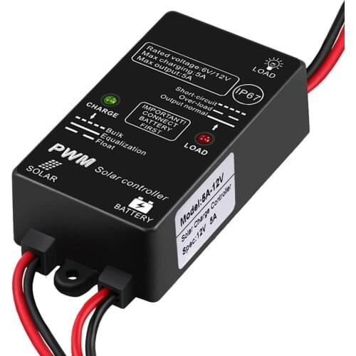5A 12V Solar Controller IP67 Waterproof Home Use Street Lamp Light Mini Size Solar Charge Controller Load Working 24 hours