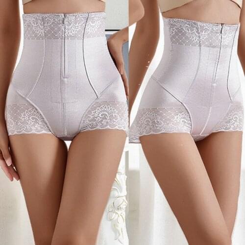 Shaper Panties Sexy Lace Shapers Body Shaper with Zipper Double Control Panties Women Shapewear Sexy Lace Waist Trainer
